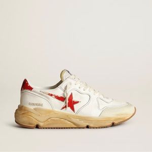 Running Sole sneakers with star and heel tab in leather with red digital print